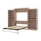 Bestar Pur 136W Queen Murphy Bed with 2 Storage Units (137W) in rustic brown 26885-000009 - alternate 5